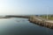 View of Umgeni River Mouth Lined by Walkway