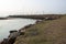 View of Umgeni River Mouth with Rocky Pier on Right