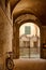 View underneath building and through to courtyard