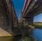 A view underneath the Fourteen Arches viaduct near Wellingborough UK