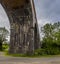 A view underneath the western end of the Harringworth railway viaduct, the longest masonry viaduct in the UK