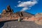 View of unique Roques del Garcia rock formation in the background of Pico de Teide. Teide National Park, Tenerife