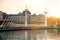 View of University building on river Rhone at Lyon France