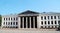 View of the University of Oslo norv. Universitetet i Oslo on a clear sunny day against a blue clear sky, Norway.