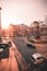 View of the University of Vienna Universitat Wien with Liebenberg memorial in Austria during sunset