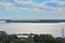 View of unknown island in Vyborg gulf from St. Olav\'s Tower in Vyborg Castle, Russia