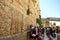 View of unknowns people praying front the Western wall in the old city of Jerusalem