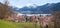 View from Unterriss to spa town and lake Schliersee at early springtime, bavaria