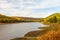 View up the derwent valley in autumn