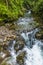 A view up the Radovna River before the falls at the end of the Vintgar Gorge in Slovenia