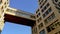 View up of State Industry Building or Gosprom built in Construction Art over blue sky