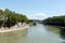 View up the Tiber River, Rome, Italy