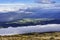 View of upcountry Maui from Haleakala Crater In Haleakala National Park Maui Hawaii USA