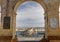 View from the Upper Barraka garden on the harbor of the Valletta city, capital of the Malta island