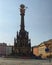 View of the Upper Square in the czech city Olomouc dominated by the Holy Trinity Column enlisted in the Unseco world heritage list