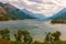 View of Upper Waterton Lake just before the thunderstorm at Waterton Lakes National Park.Alberta.Canada