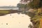 View upstream of the luangwa river near the national park in zambia