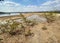 View upstream of the luangwa river near the national park in zambia