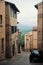 View of Urbino, world heritage site of brick village in the Center of Urbino, Italy