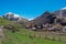 View of the Ushguli village at the foot of Mt. Shkhara