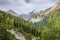 View into the Val Bregaglia from the Maloja Pass Switzerland