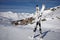 View of the Val Thorens ski resort of Three Valleys, France