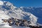 View of the Val Thorens ski resort of Three Valleys, France