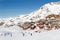 View of the Val Thorens ski resort of Three Valleys , France