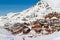 View of the Val Thorens ski resort of Three Valleys , France