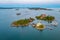 View of Valkosaari inhabited island in the Helsinki bay in Finla