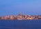 View with Valleta city in Malta at blue hour