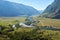 View of the valley of Altai river Chulyshman