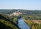 View of the valley of the Dordogne River from Castelnaud Castle, Aquitaine,