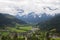 view of valley in Gailtal Alps on a cloudy day