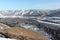 View at the valley Katun River in winter , Altai