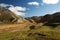 View of a valley in Landmannalaugar on a sunny summer day, Iceland