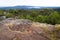 View into the valley and to a lake at Reeds Lookout, Grampians, Victoria, Australia