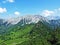 View of the Valorschtal alpine valley and of the peaks of the Liechtenstein Alps - Steg, Liechtenstein