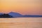 View of vancouver Island and Gulf islands at sunset time, BC, Ca