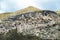 view of vardzia, city built in the rock in georgia