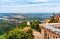 View of Varese and Chapel XIV on the historic pilgrimage route from Sacred Mount or Sacro Monte of Varese