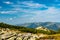 View from Varful Zalata hill in Retezat mountains in Romania