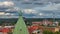 A view of the Vasa church in Gothenburg, Sweden , Amusement park Liseberg