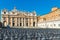 View on Vatican city Saint Peter cathedral church on square or piazza San Pietro in Rome