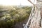 View on VDNH park from a ferris wheel in Moscow, Russia