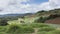 View of vegetable terrace, mountain hill and tropical forest