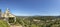 View from Venasque with old church to landscape of Luberons, Pro