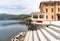 View of Verbania Palace on the coast of Lake Maggiore, Luino, Lombardy, Italy