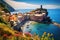 view of Vernazza in Cinque Terre, Italy, Vernazza village. Cinque Terre National Park, Italy, AI Generated