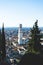 View of Verona city in Italy, panoramic photo in high size. City landscape with old houses and buildings roofs.